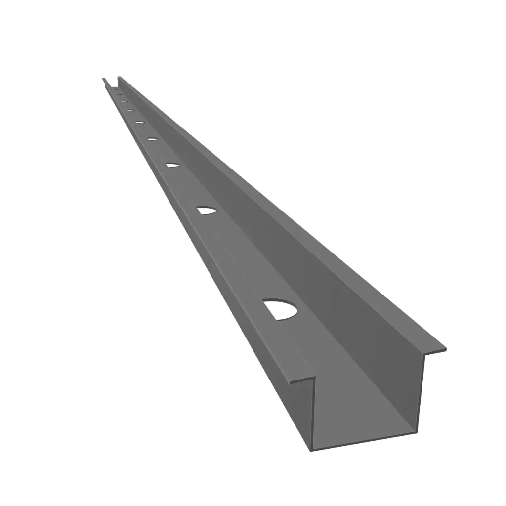 Pitched Hat-Track 1-1/4" [5"-9"] (===ALUMINIUM===, 22ga)