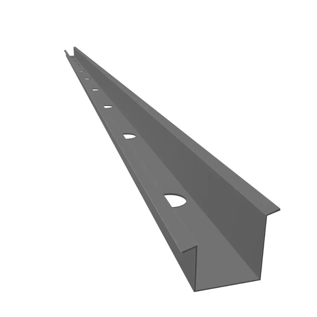 Angled Hat Track 1 1/4" [4/12] - Type A (===ALUMINIUM===, .019)